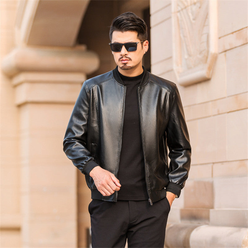 Men's Leather Jackets Spring And Autumn Plus Cashmere Men's Loose  Leather Jacket 78.00 