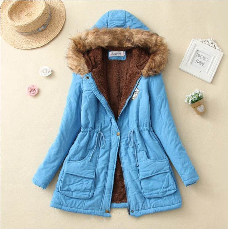 Hooded Winter Jacket Women Fashion Warm Coats Ladies Tops  Leather Jacket 107.57 