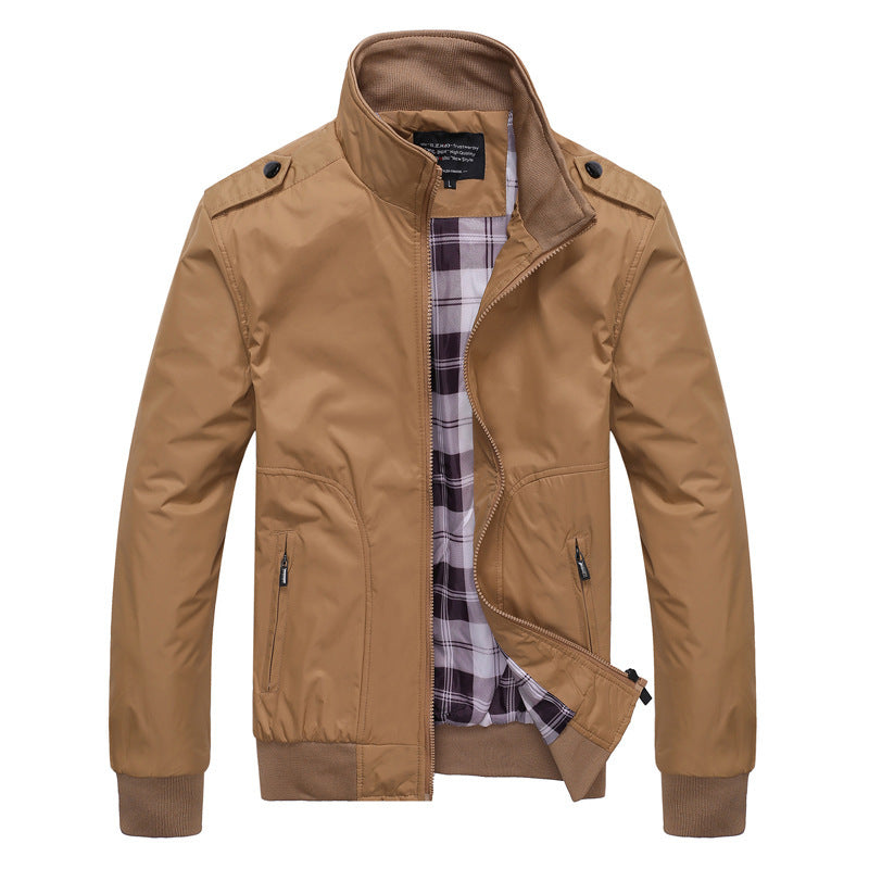 High Quality Autumn Men Fashion Jackets  Leather Jacket 59.00 Khaki-XXL