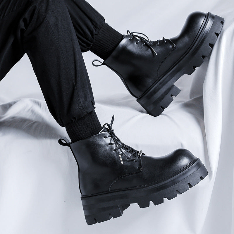 Black Working Wear Motorcycle Boots  Footwear  