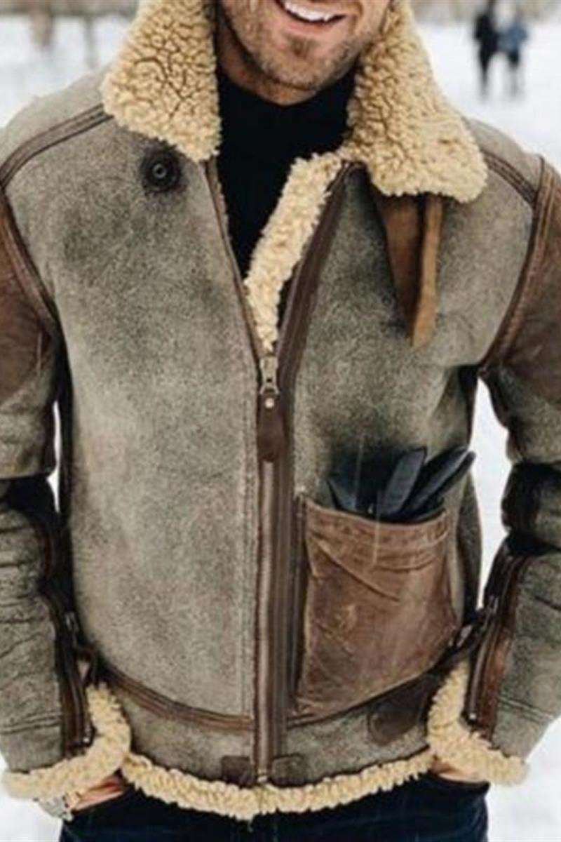 Men's Warm Jacket Lamb Wool Padded Jacket Winter Hot Coat  Leather Jacket 87.96 