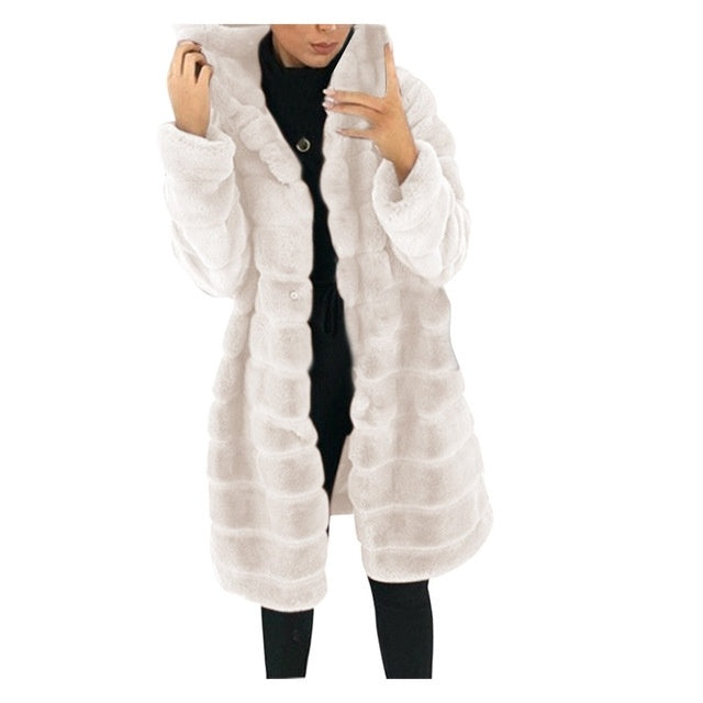 Jacket Winter White Big Solid Jackets For Women Long Coat  Leather Jacket  