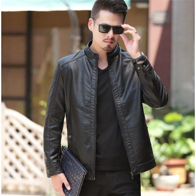 Men's Leather Jackets For Winter Jacket Men And Coats Leather Male Coat For Brand Men's Oblique Zipper Winter Down Biker Jacket  Leather Jacket 78.00 