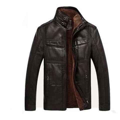 Men's Leather Jackets For Winter Jacket Men And Coats Leather Male Coat For Brand Men's Oblique Zipper Winter Down Biker Jacket  Leather Jacket 78.00 