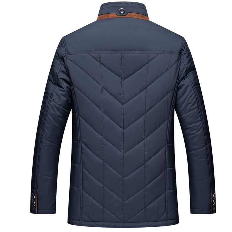 Middle-aged Men Winter Middle-aged And Elderly Thick Warm Quilted Coat Cotton-padded Jacket  Leather Jacket 163.83 
