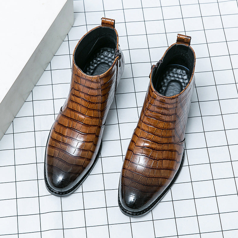 Casual Fashion Leather Boots Trendy British Style  Footwear 68.54 