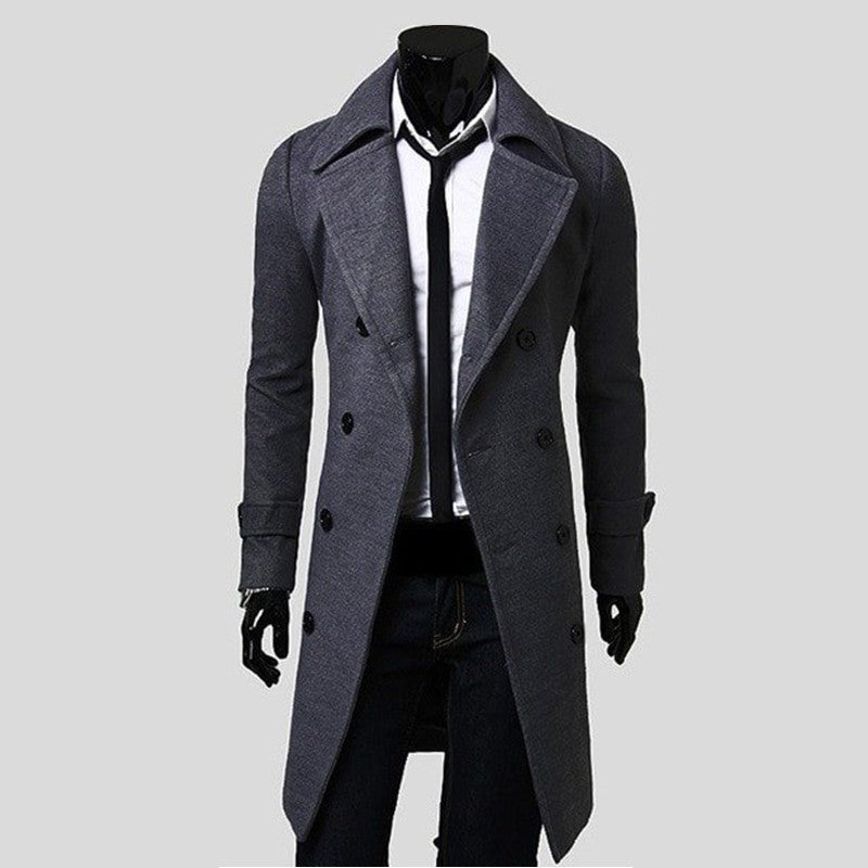 Men's Trench Coat  Leather Jacket 74.80 Dark-grey-XXXL