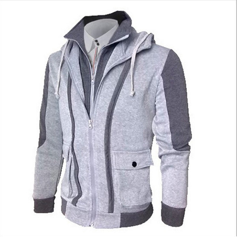 Casual Men Jackets Coats  Leather Jacket 71.28 Light-Grey-XXL