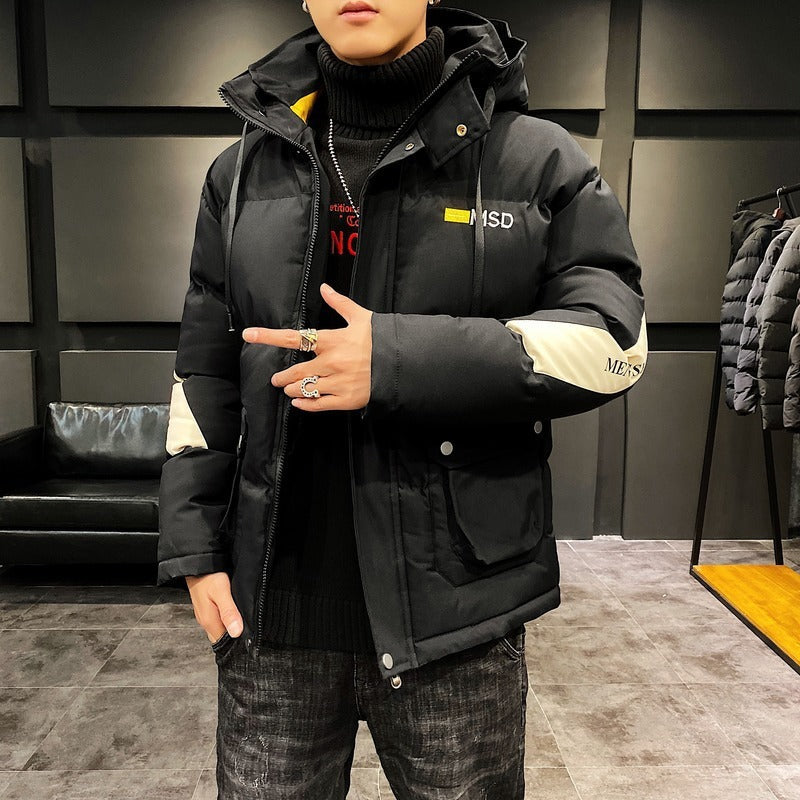 Thick padded jacket new style cotton jacket men's jacket  Leather Jacket 136.78 Black-XXL