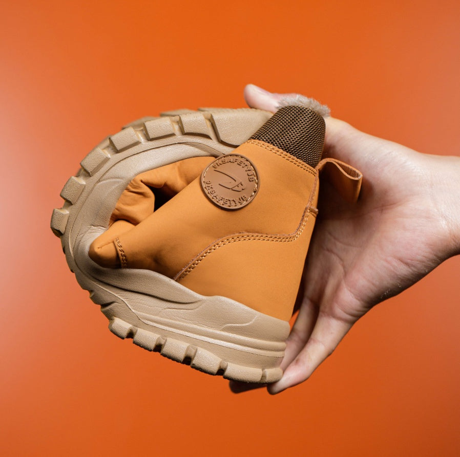 Men's Snow Boots, Steel-toed Boots, Waterproof Winter Warm Fur-lined Shoes  Footwear 70.58 