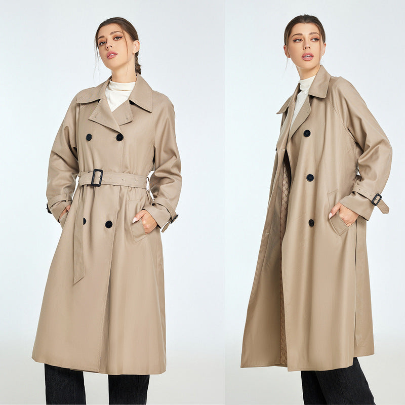 Trench Autumn And Winter Women's Mid-length High-grade Sense Petite Coats  Leather Jacket 306.09 