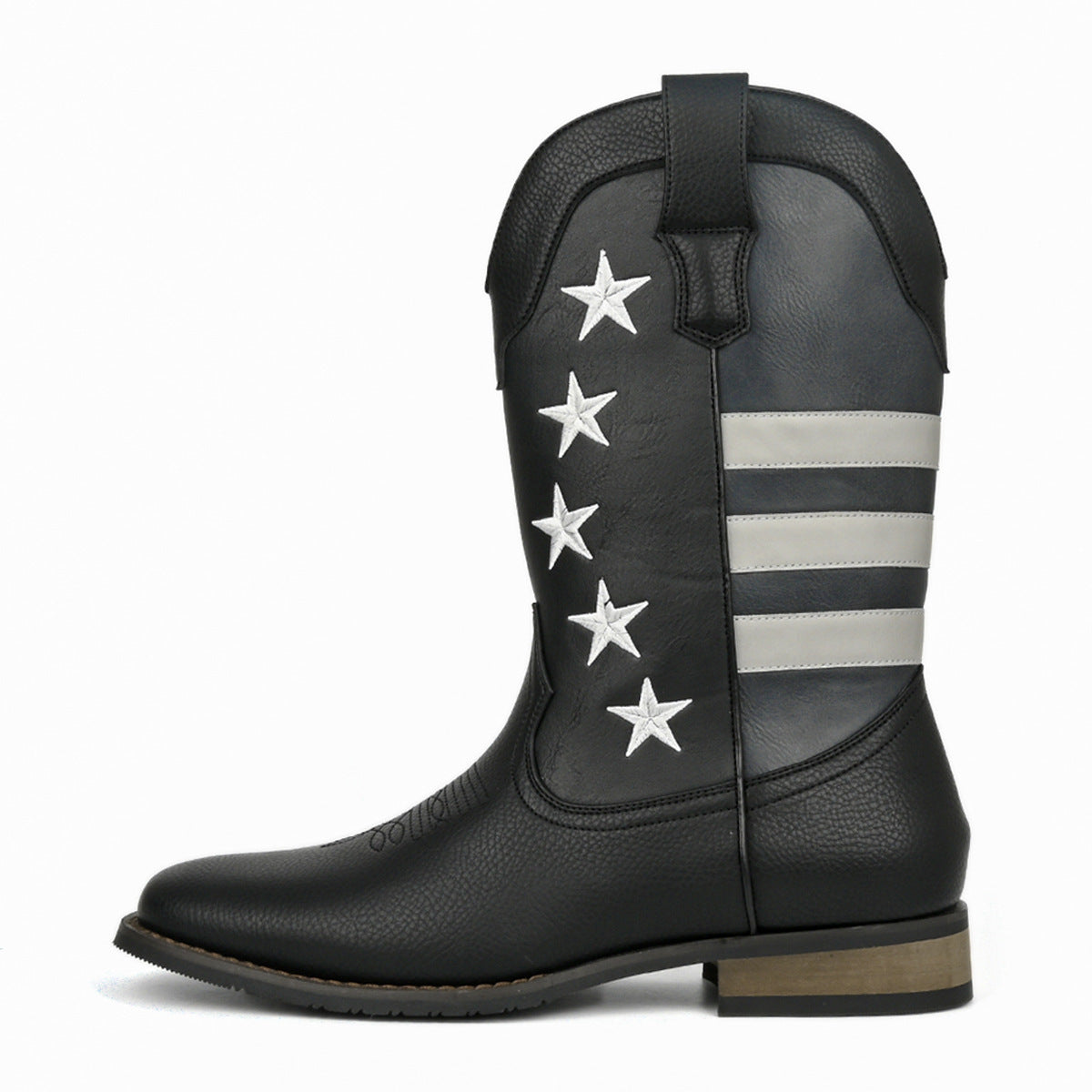 Five-pointed Star Suit Men's Western Cowboy Boot  Footwear 104.21 6661-Black-And-Gray-9