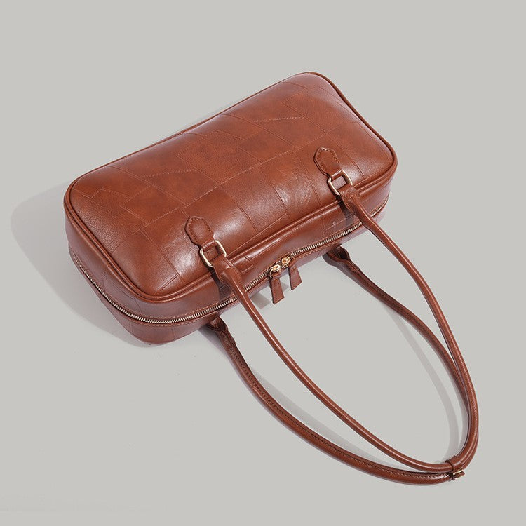 Retro Patchwork Large Capacity Commuter Bag Advanced Texture One-shoulder Versatile Handbag