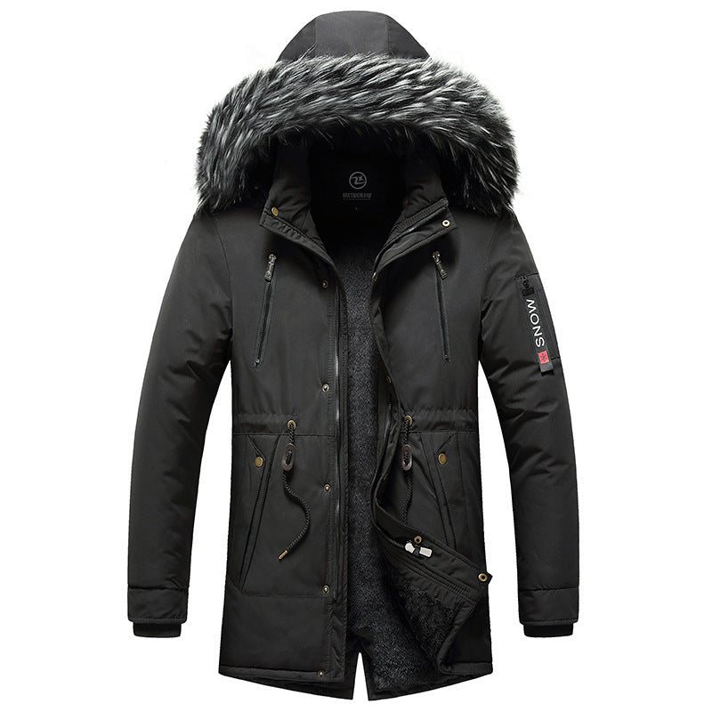 Casual Korean-style Cotton-padded Coat For Men  Leather Jacket 117.53 Black-XXXL