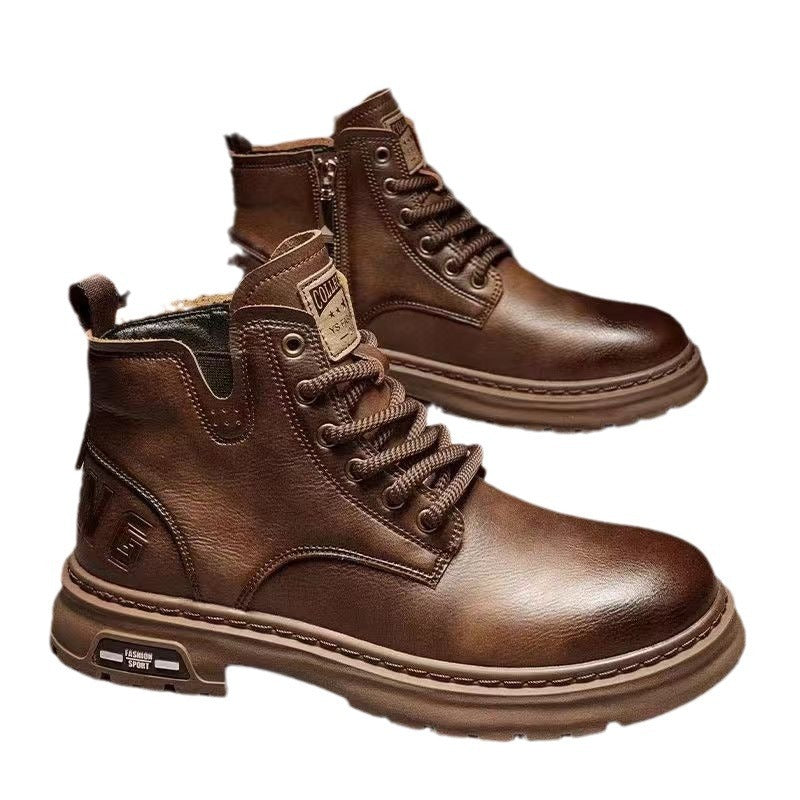 Retro British Style Work Ankle Boots Male  Footwear  