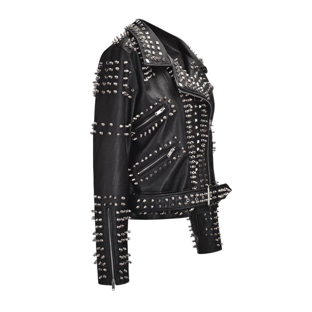 Rock Heavy Studs Stylish Punk Jacket  Leather Jacket 323.80 