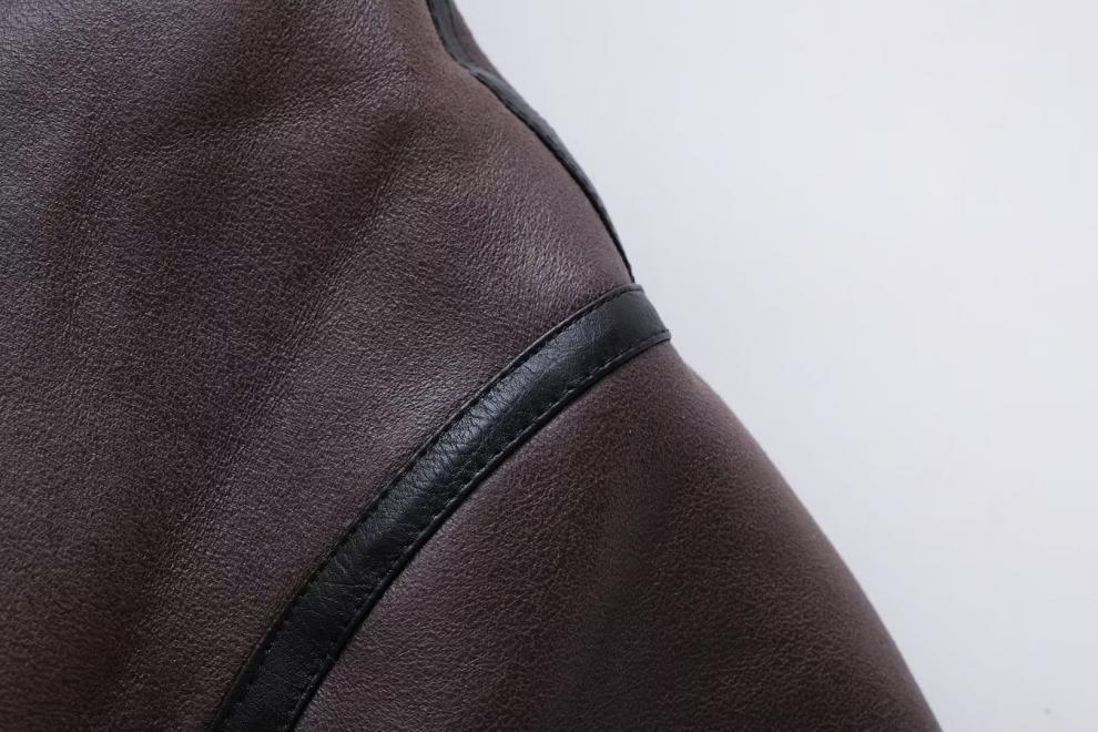 Women's Suede Fur Integrated Motorcycle Jacket  Leather Jacket 140.06 