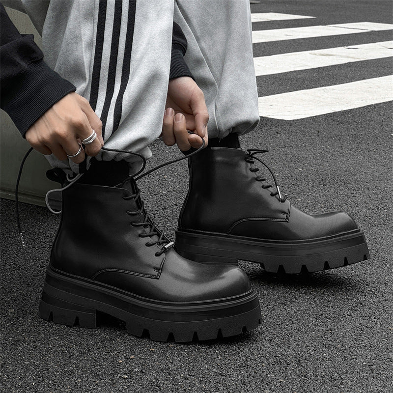 Black Working Wear Motorcycle Boots  Footwear  