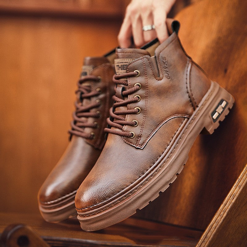 Martin Boots Thick-soled Mid-top Retro Easy Matching Casual  Footwear  