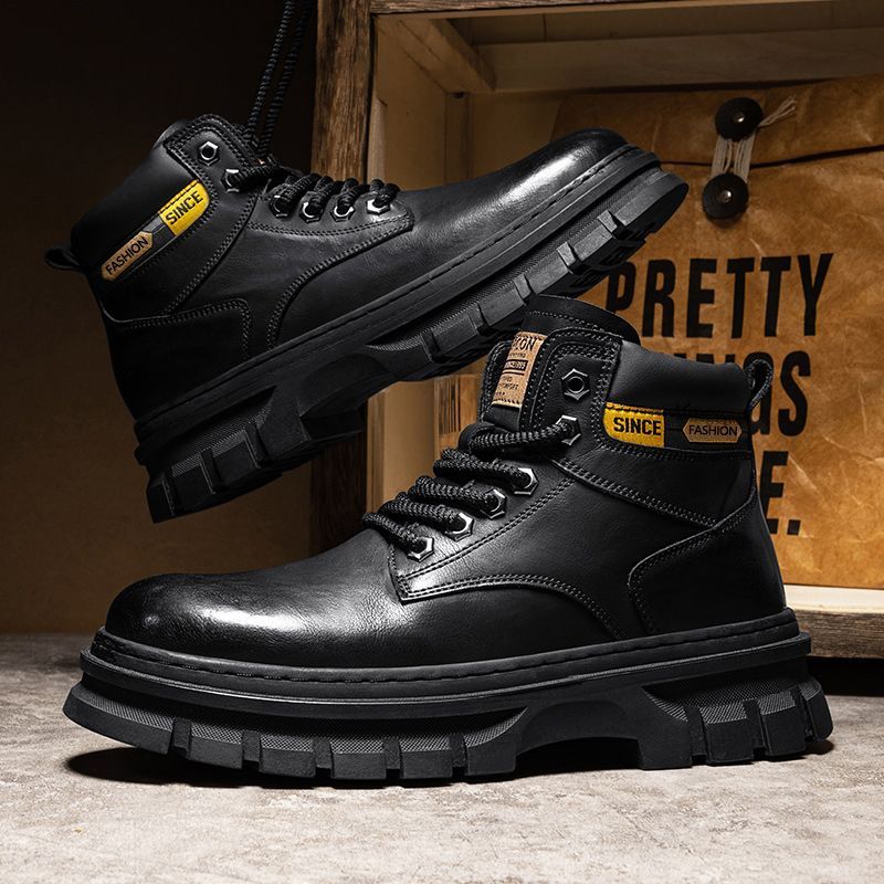 Martin Boots Men Trendy High Top British Working Wear  Footwear 64.00 YE50-Black-44