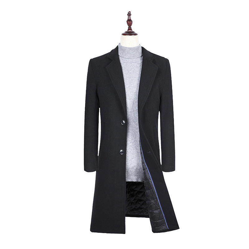 Plain wool trench coat  Leather Jacket  