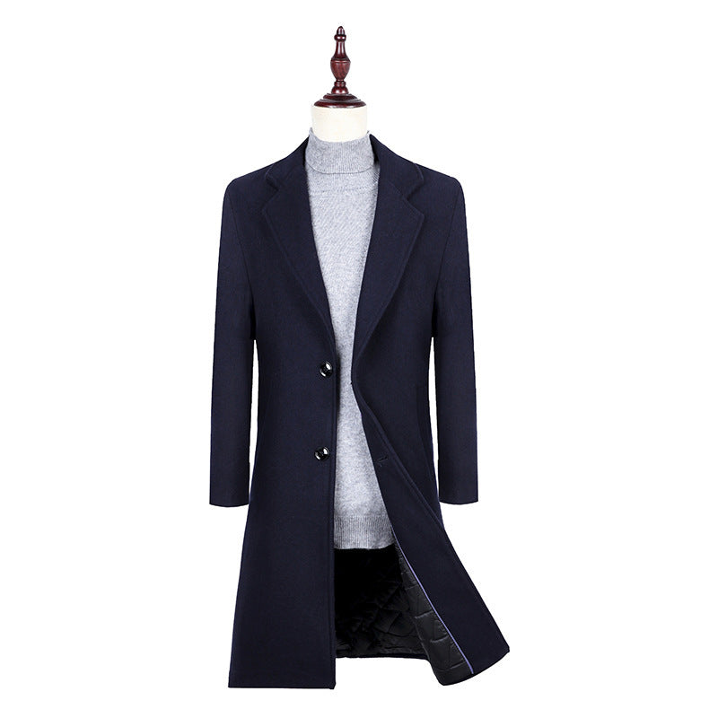 Plain wool trench coat  Leather Jacket  