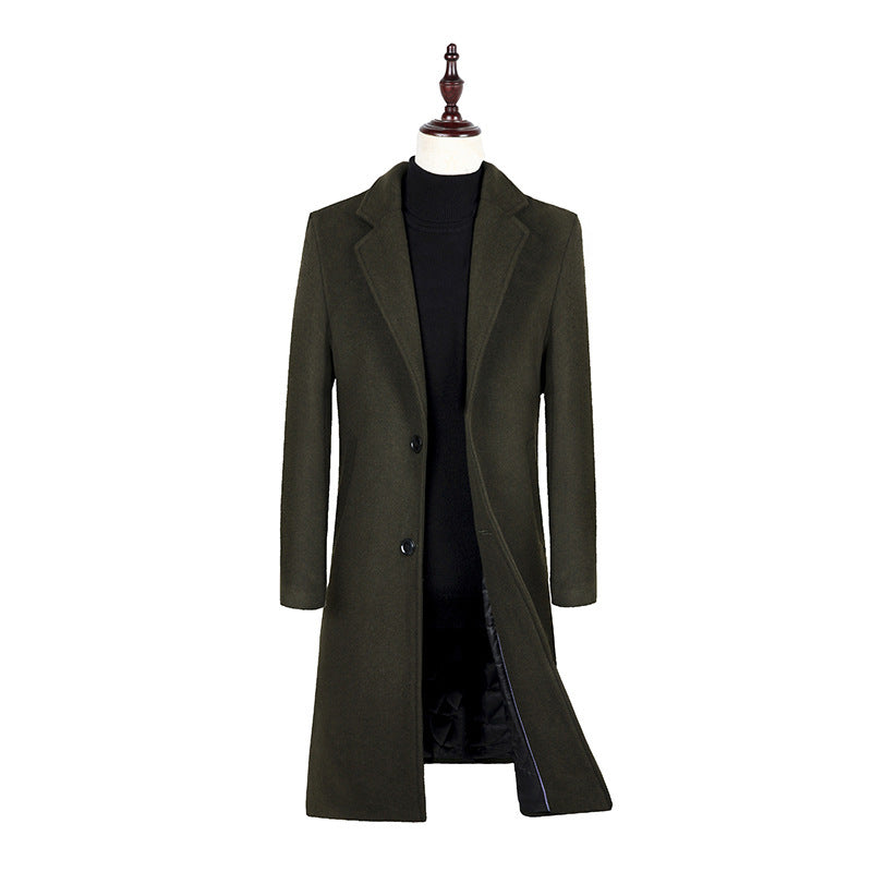 Plain wool trench coat  Leather Jacket  