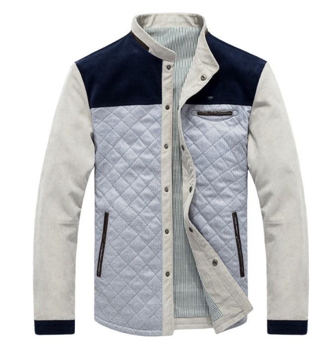 Autumn Men's Jacket Corduroy Casual Jacket Men's Jacket Men's Wear  Leather Jacket 84.30 White-M