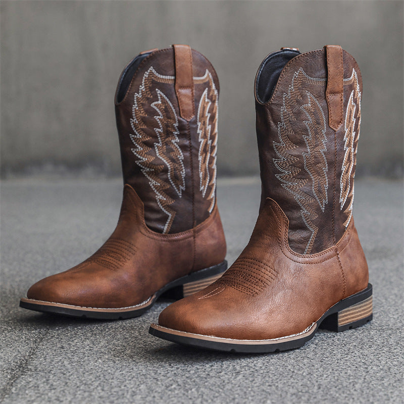 Western Denim Boots Fashion Embroidered  Footwear 87.30 Brown-47