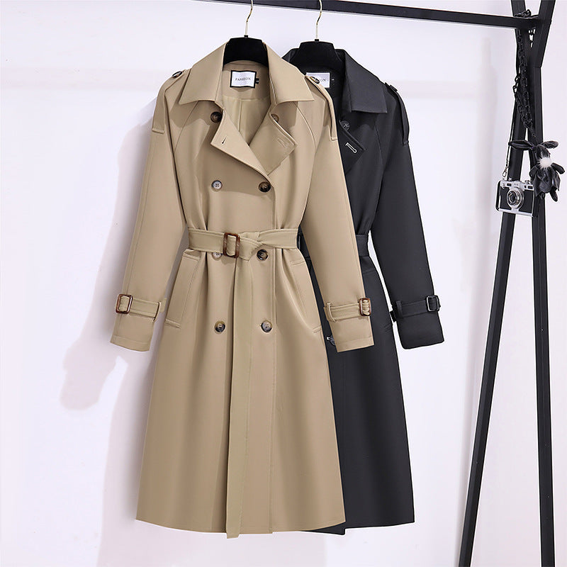 High-end Elegant Mid-end Trench Coat For Women  Leather Jacket 111.98 