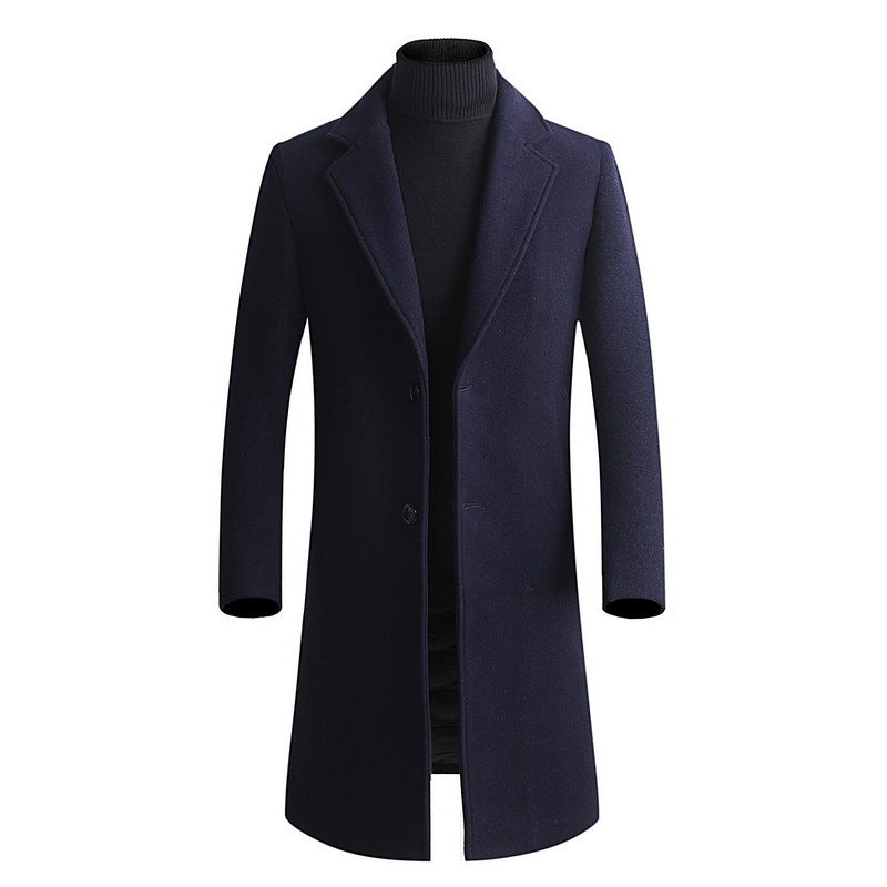 Plain wool trench coat  Leather Jacket  