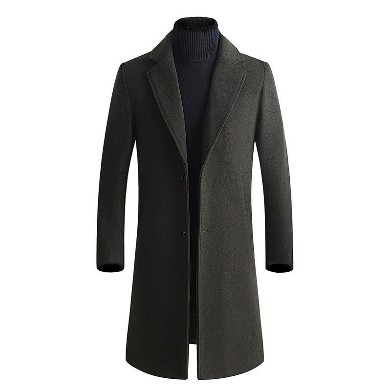 Plain wool trench coat  Leather Jacket  