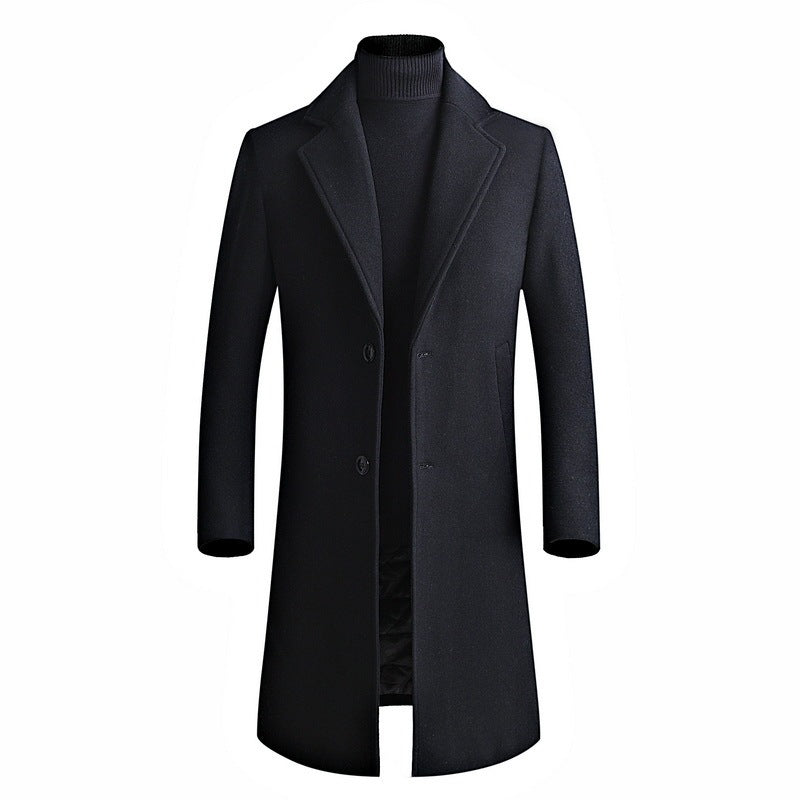 Plain wool trench coat  Leather Jacket  