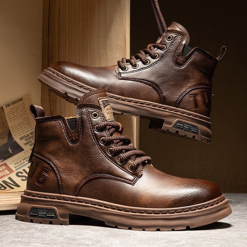Retro British Style Work Ankle Boots Male  Footwear  