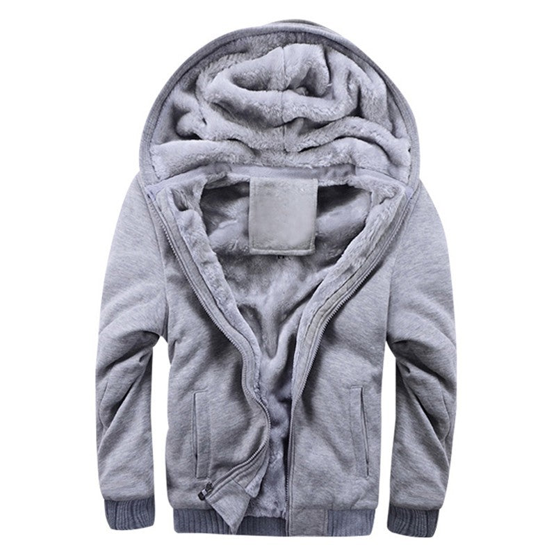 Plus Fleece Sweater Men S Casual Sport Fleece Hooded Jackets  Leather Jacket  