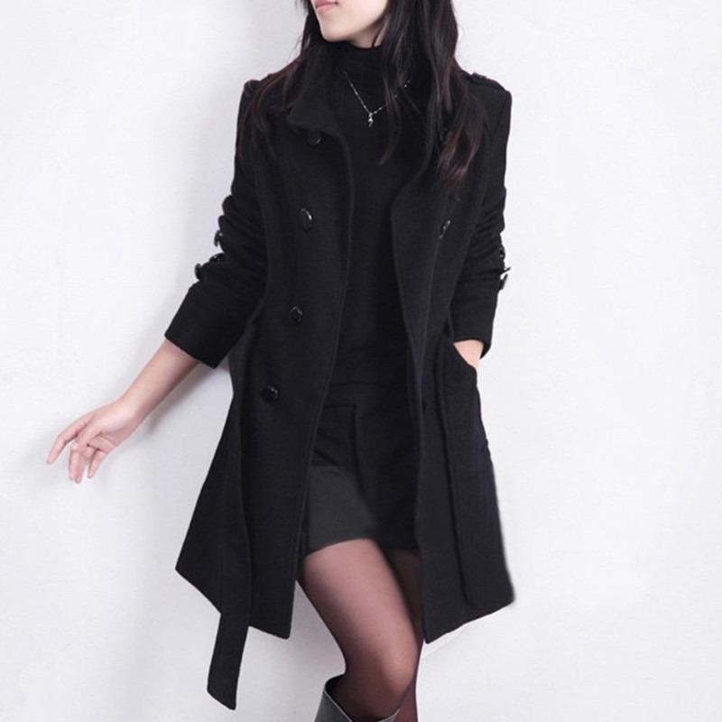 Ladies Jackets Wool Coats  Leather Jacket 85.70 Black-XXL
