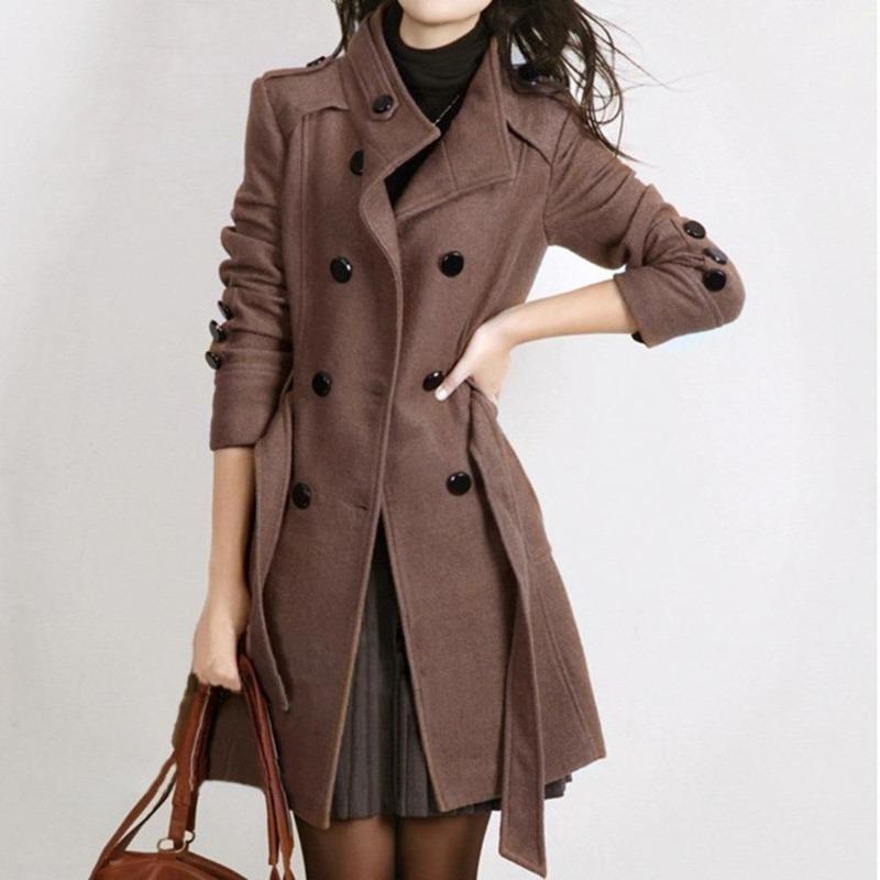 Ladies Jackets Wool Coats  Leather Jacket 85.70 Brown-XXL