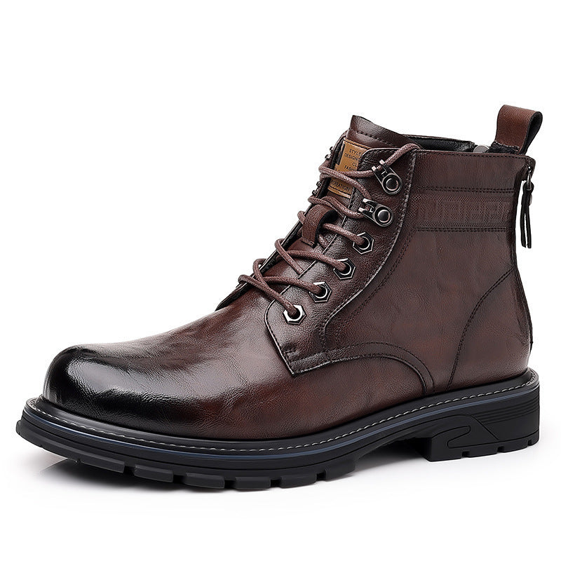 British Style All-matching Work Clothes Ankle Boots Fashion Haulage Motor Leather Boots  Footwear  