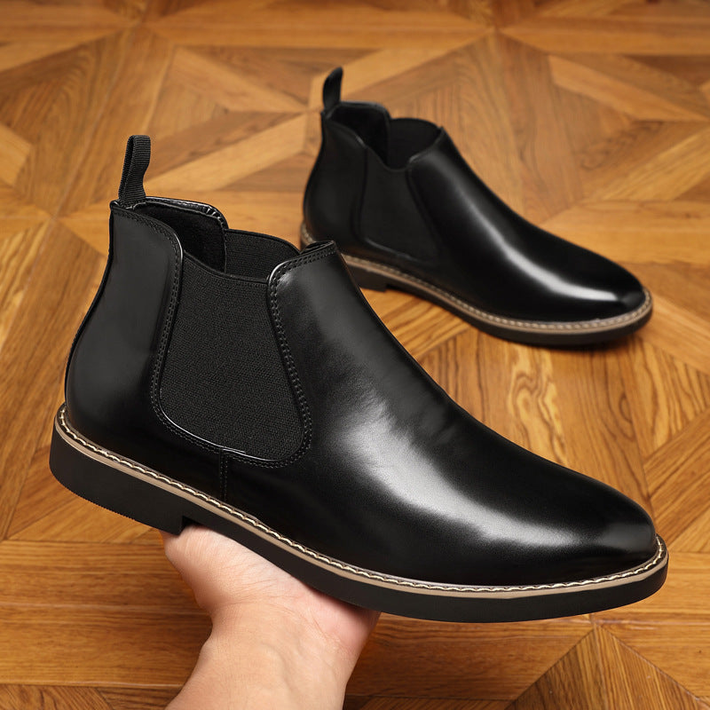 Formal Pointed-toe Leather Boots  Footwear 86.00 Black-316-47