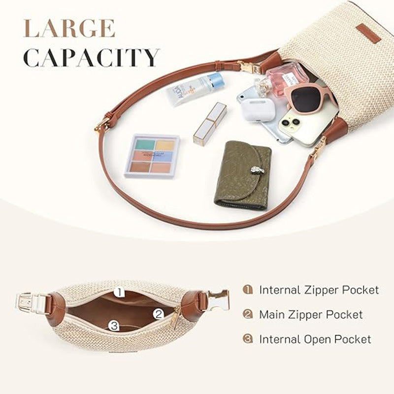 Simple Casual All-match Straw Shoulder Bag Crossbody Women's Bag