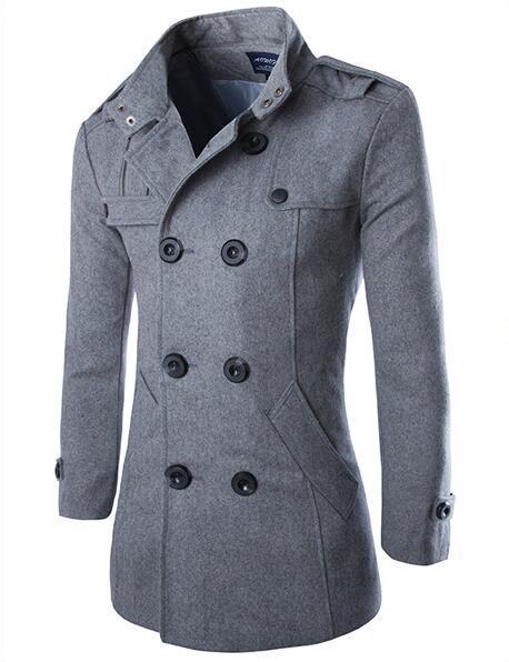 EBay Pushes For Exporting Woolen Coats  Leather Jacket 93.27 Dark-Grey-XL