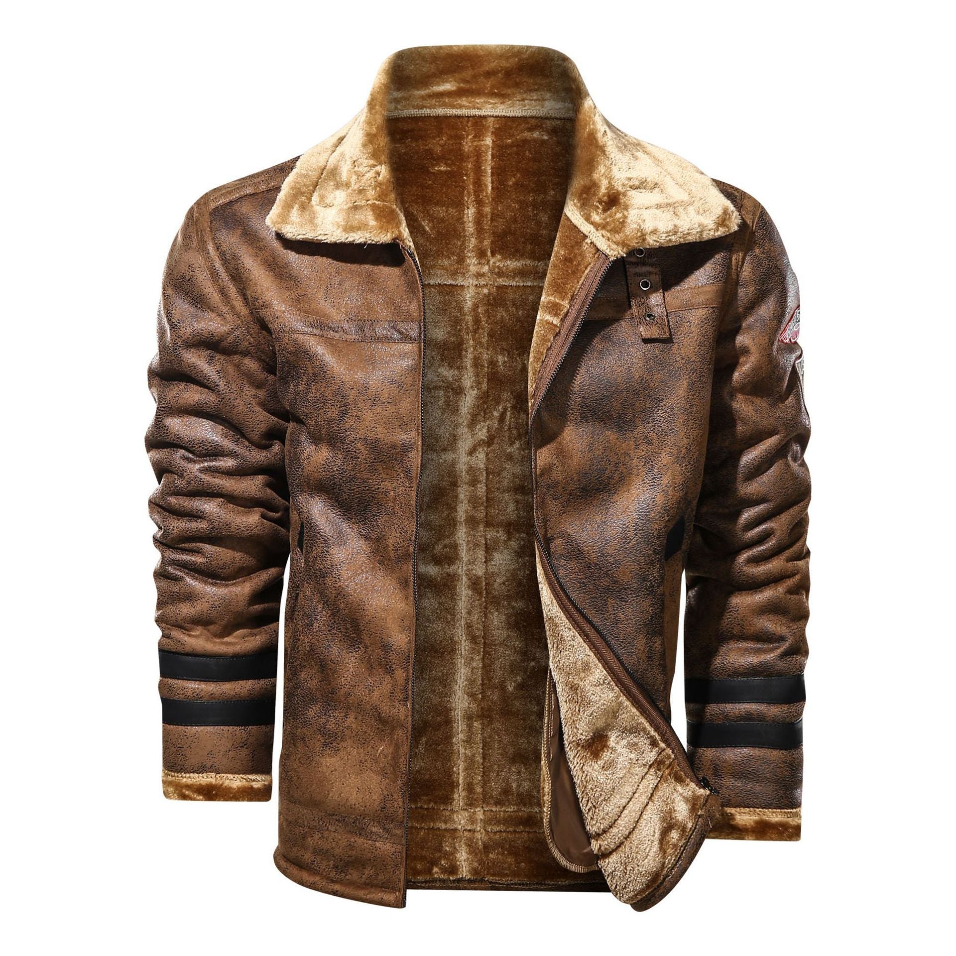 Motorcycle retro jacket  Leather Jacket 134.37 Brown-XXL