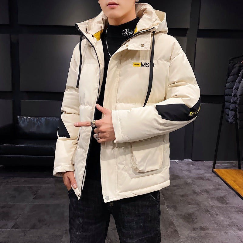 Thick padded jacket new style cotton jacket men's jacket  Leather Jacket 136.78 White-XXL