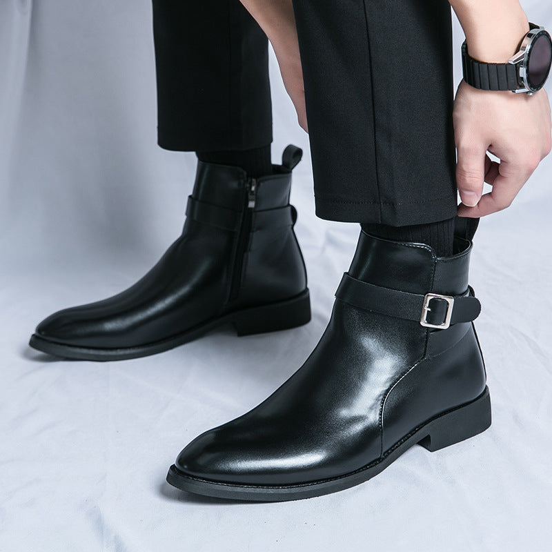 High-top British Fall Winter Men Western Boots Men  Footwear  