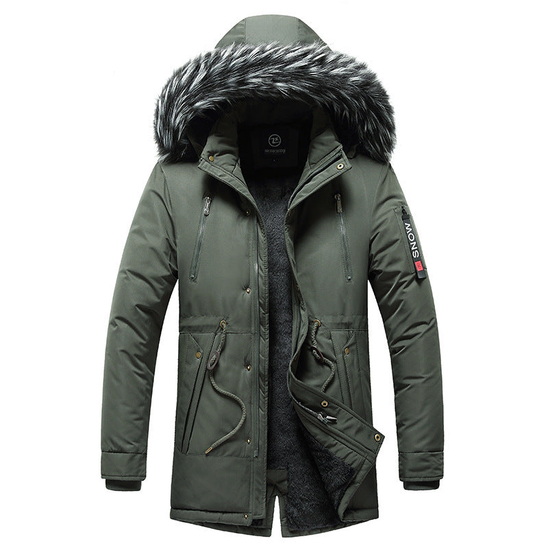 Casual Korean-style Cotton-padded Coat For Men  Leather Jacket 117.53 Army-Green-XXXL