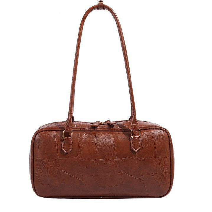 Retro Patchwork Large Capacity Commuter Bag Advanced Texture One-shoulder Versatile Handbag