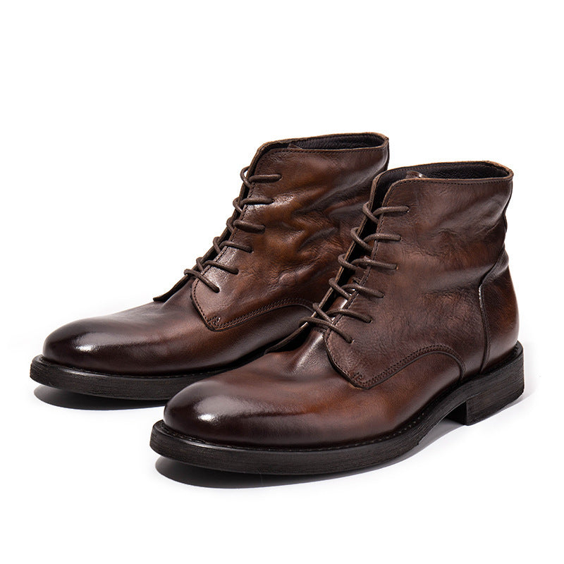Trendy Workwear Boots All-match First Layer Cowhide Retro  Footwear 287.14 