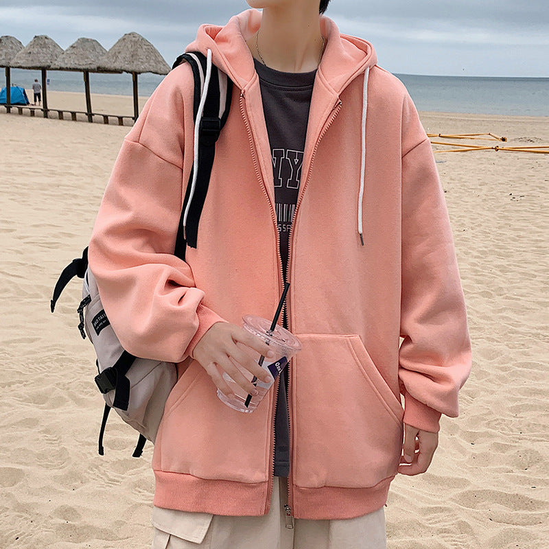 Mens Jackets Hooded Coats Casual Zipper  Leather Jacket  