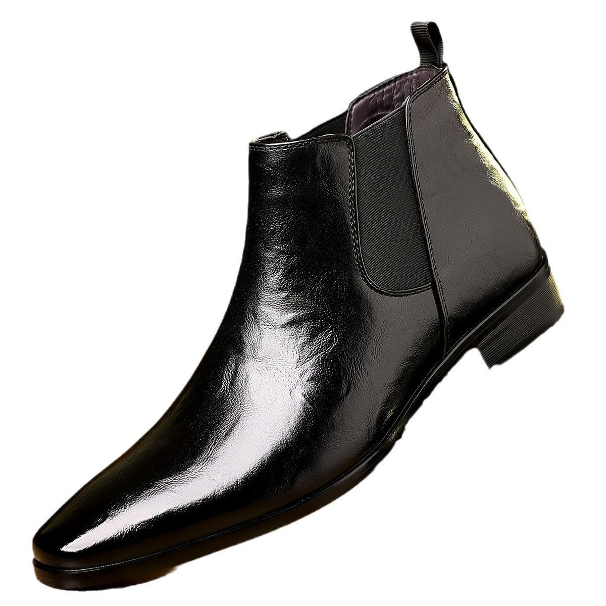 Leather Breathable Lychee Pattern High-top Shoes  Footwear  