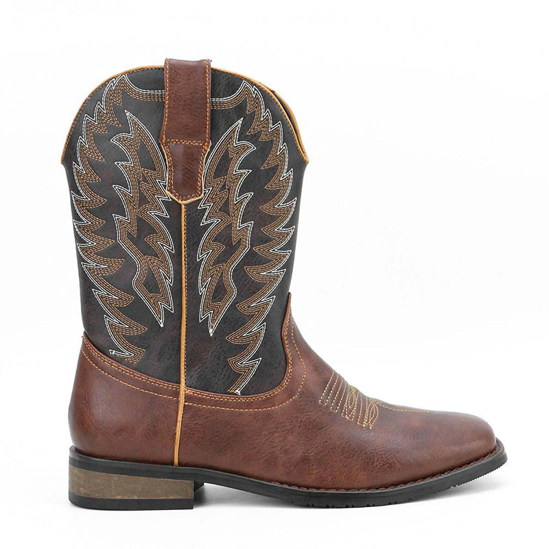 Western Denim Square Toe Motorcycle Men's Boots  Footwear  